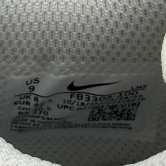 Nike Men\'s Vapor Speed 3 Football Cleats - Size: 9- FB3303 100 - White / Grey